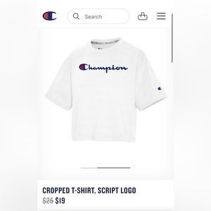 White Champion Crop Top